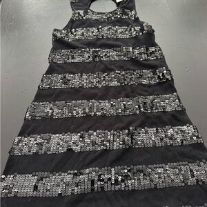 LaRok Black and Silver Sequin Mini Dress